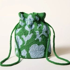 Kate Spade Green and White Beaded Bag floral sold out purse NWT clutch target co